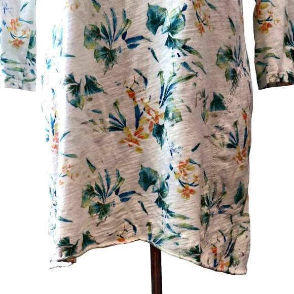 Fresh Produce Womens Size S White Floral 100% Cotton Side Pockets T-Shirt Top - Picture 6 of 11